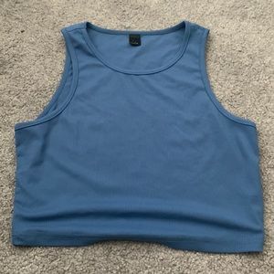 blue tank top
